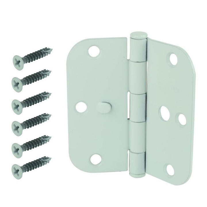 3-1/2 in. White 5/8 in. Radius Security Door Hinge