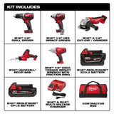 M18 18-Volt Lithium-Ion Cordless Combo Tool Kit (5-Tool) with Two Batteries, Charger, Tool Bag - Super Arbor