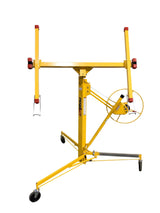 PANELLIFT Yellow Steel Drywall Lift 11ft Max Height 55in Width 49in Length 150lb Capacity - Easy Assembly, Tilting Cradle, Fits 4ft x 16ft Sheets