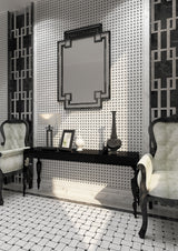 Apollo Tile White, Black 12-in x 12-in Polished Natural Stone Marble Basketweave Wall Tile (5-sq. ft/ Carton)