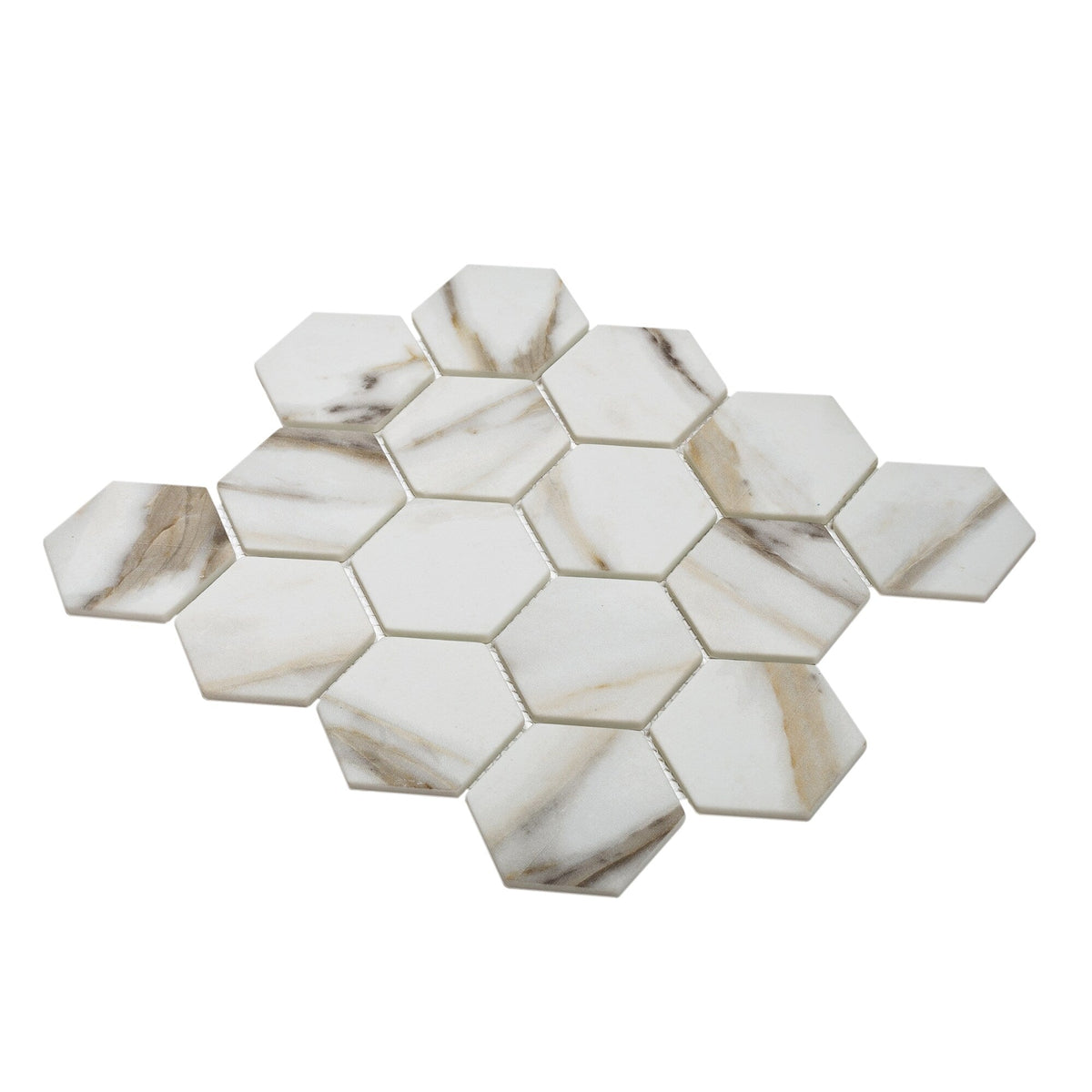 Apollo Tile (Sample) Beige 4-in x 4-in Matte Glass Honeycomb Wood Look Floor and Wall Tile