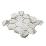 Apollo Tile (Sample) Beige 4-in x 4-in Matte Glass Honeycomb Wood Look Floor and Wall Tile