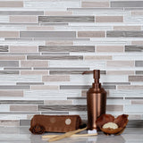 Apollo Tile (Sample) White, Gray 4-in x 4-in Polished Glass/Metal/Stone Marble Brick Look Floor and Wall Tile