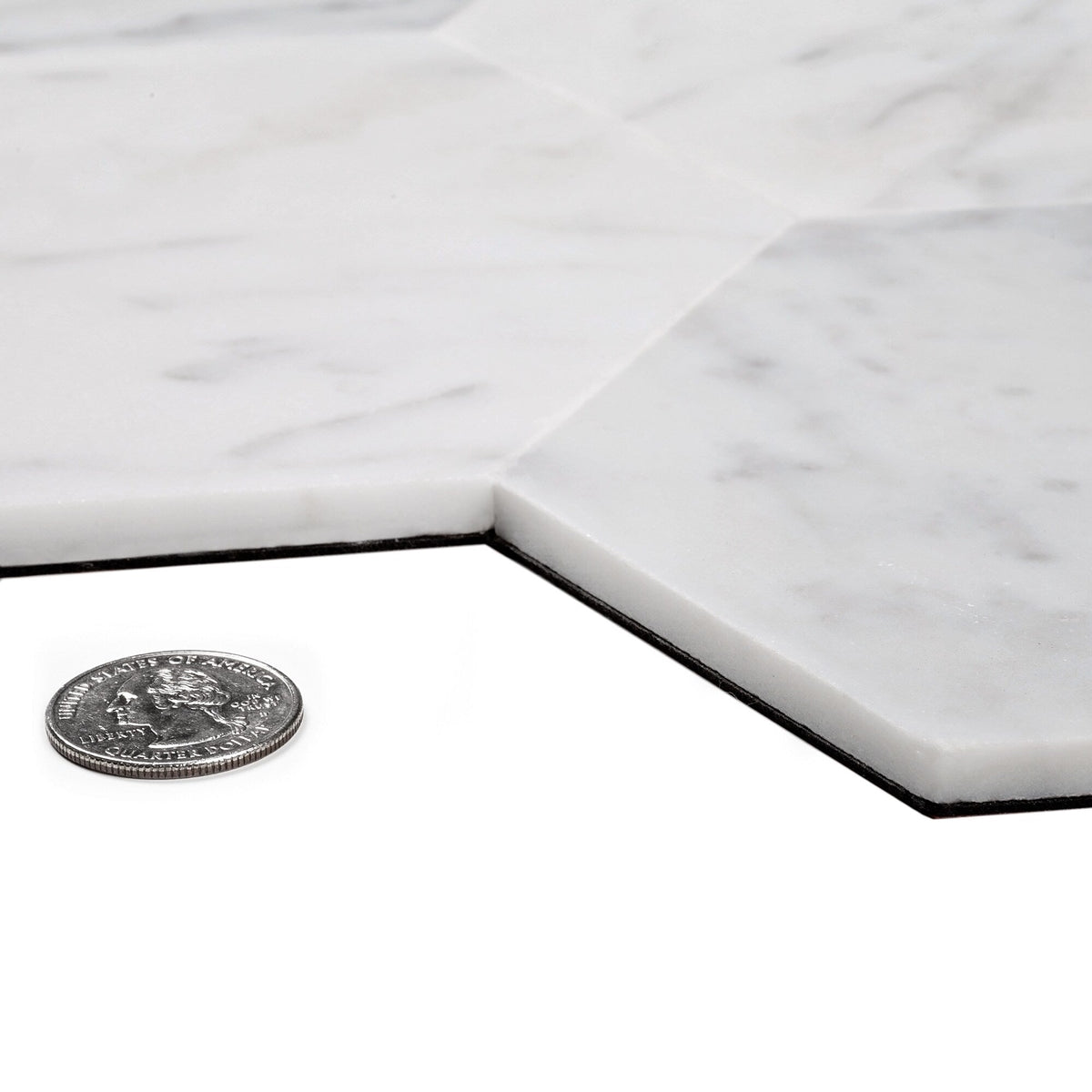 Apollo Tile Brisk White 9-in x 10-in Polished Natural Stone Marble Hexagon Wall Tile (6.41-sq. ft/ Carton)