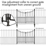 YARDLINK Empire 3-ft W Powder-coated Steel Decorative Metal Pressed-point No Dig Decorative Walk-thru Fence Gate