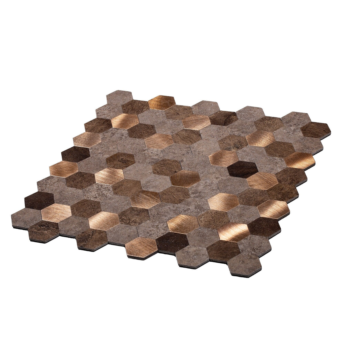 Apollo Tile (Sample) Gold 4-in x 4-in Brushed Metal Peel and Stick Wall Tile