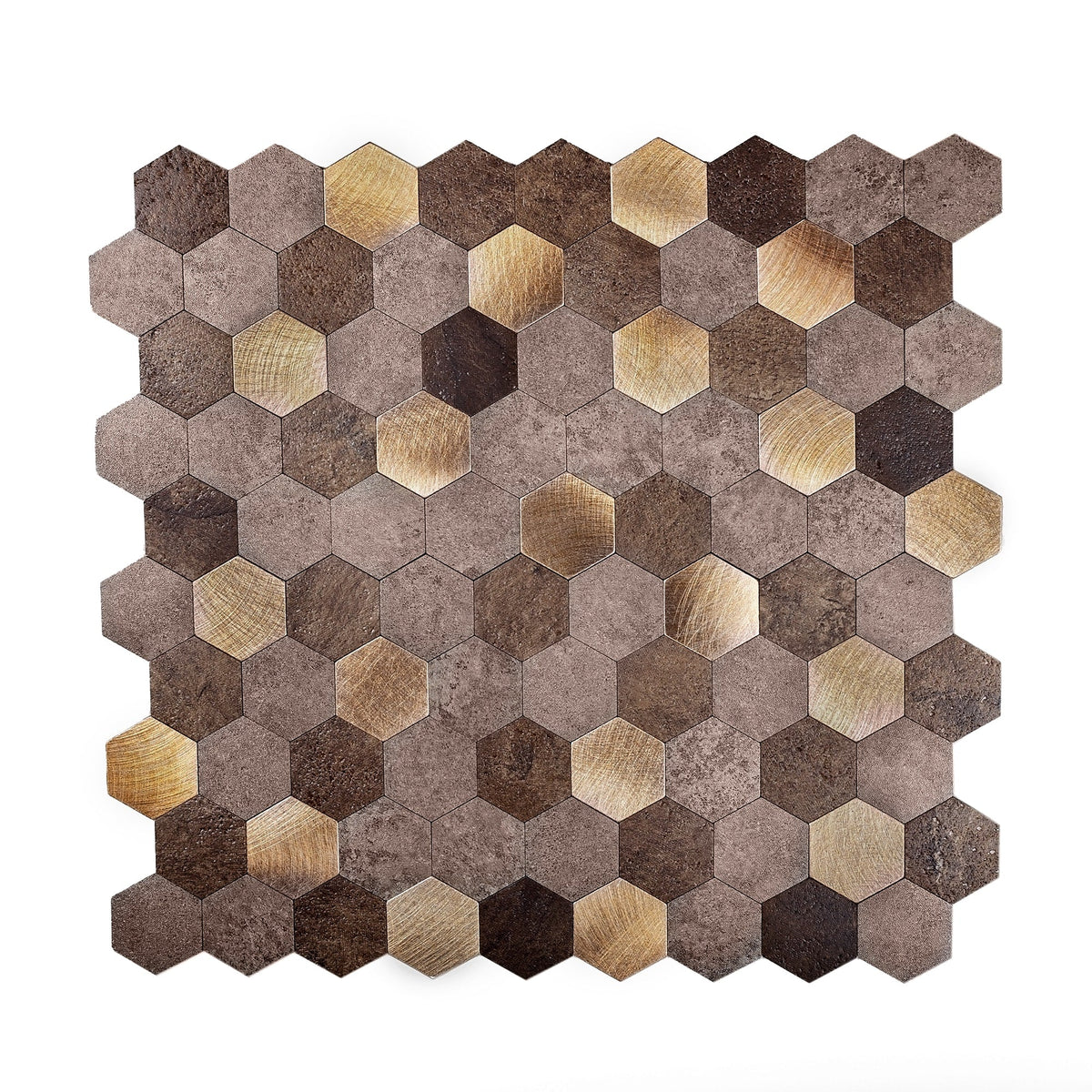 Apollo Tile Brisk Gold 11-in x 11-in Brushed PVC Wood look Peel and stick Wall Tile product image
