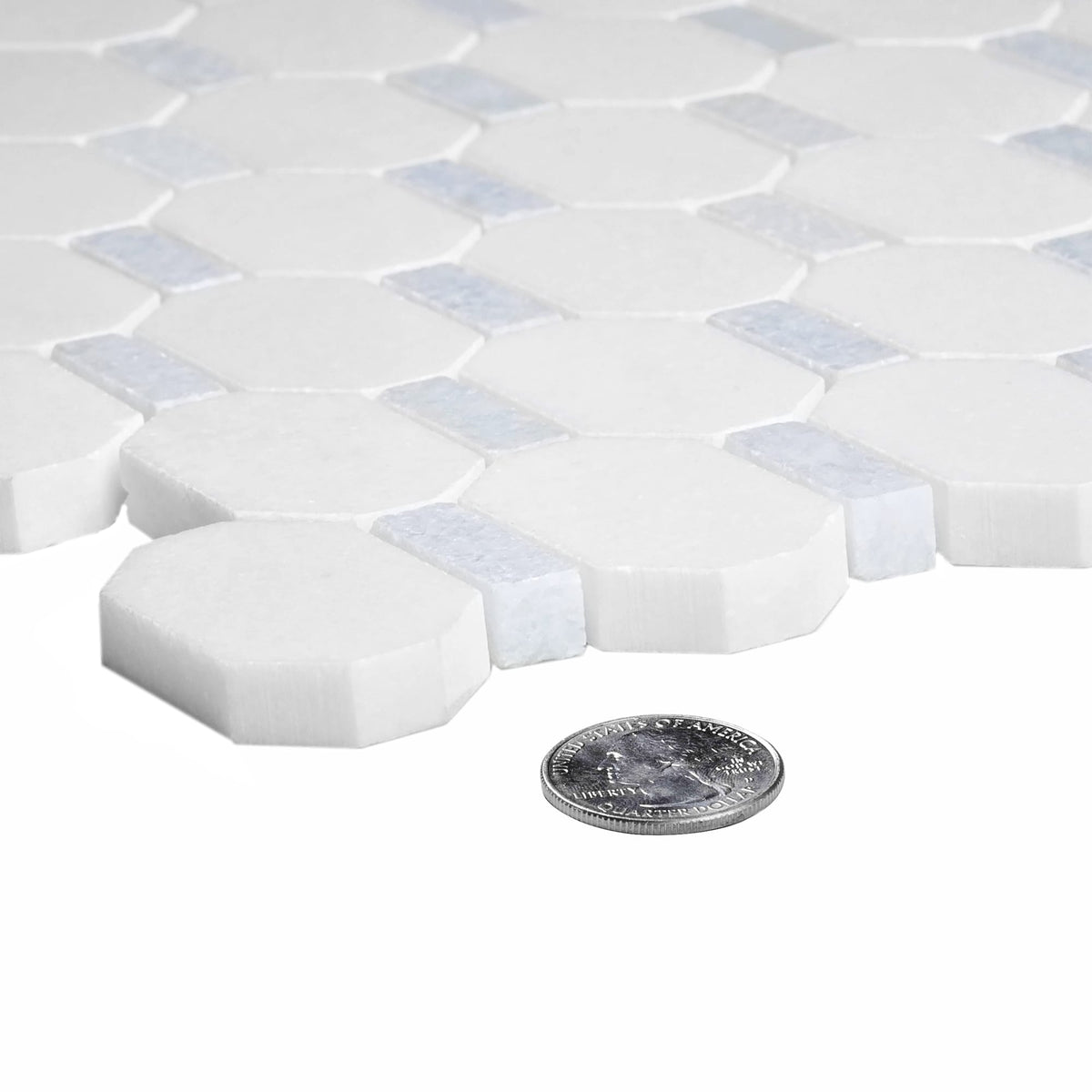 Apollo Tile (Sample) White, Blue 4-in x 4-in Polished Marble Floor and Wall Tile