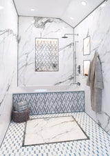 Apollo Tile (Sample) White, Blue 4-in x 4-in Polished Marble Floor and Wall Tile