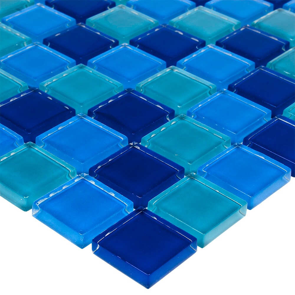 Elida Ceramica Ocean 12-in x 12-in Glossy Glass Uniform Squares Mosaic Wall Tile