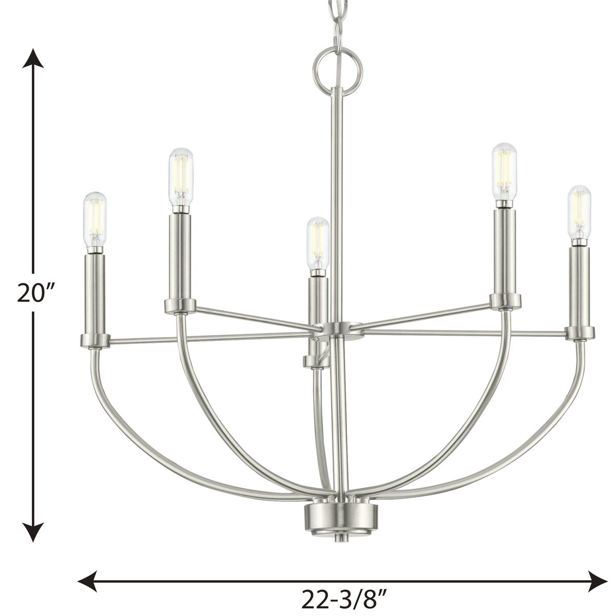 Progress Lighting Leyden 5-Light Brushed Nickel Transitional Chandelier