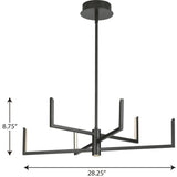 Progress Lighting Pivot Led 7-Light Matte Black Modern/ContemporaryLED Chandelier