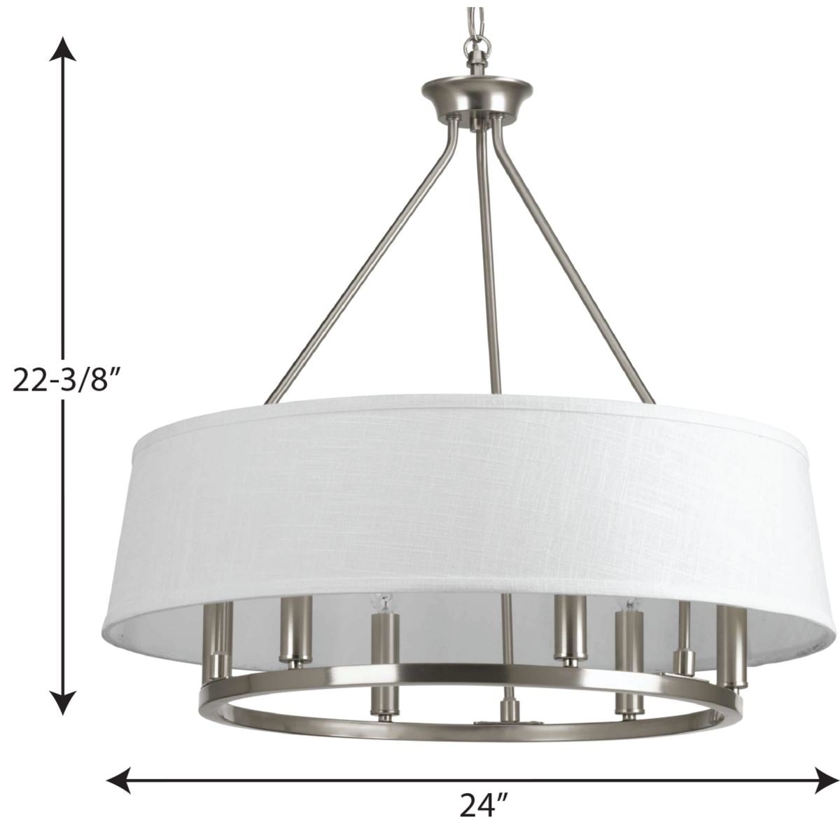 Progress Lighting Cherish 6-Light Brushed Gray Modern/Contemporary Chandelier