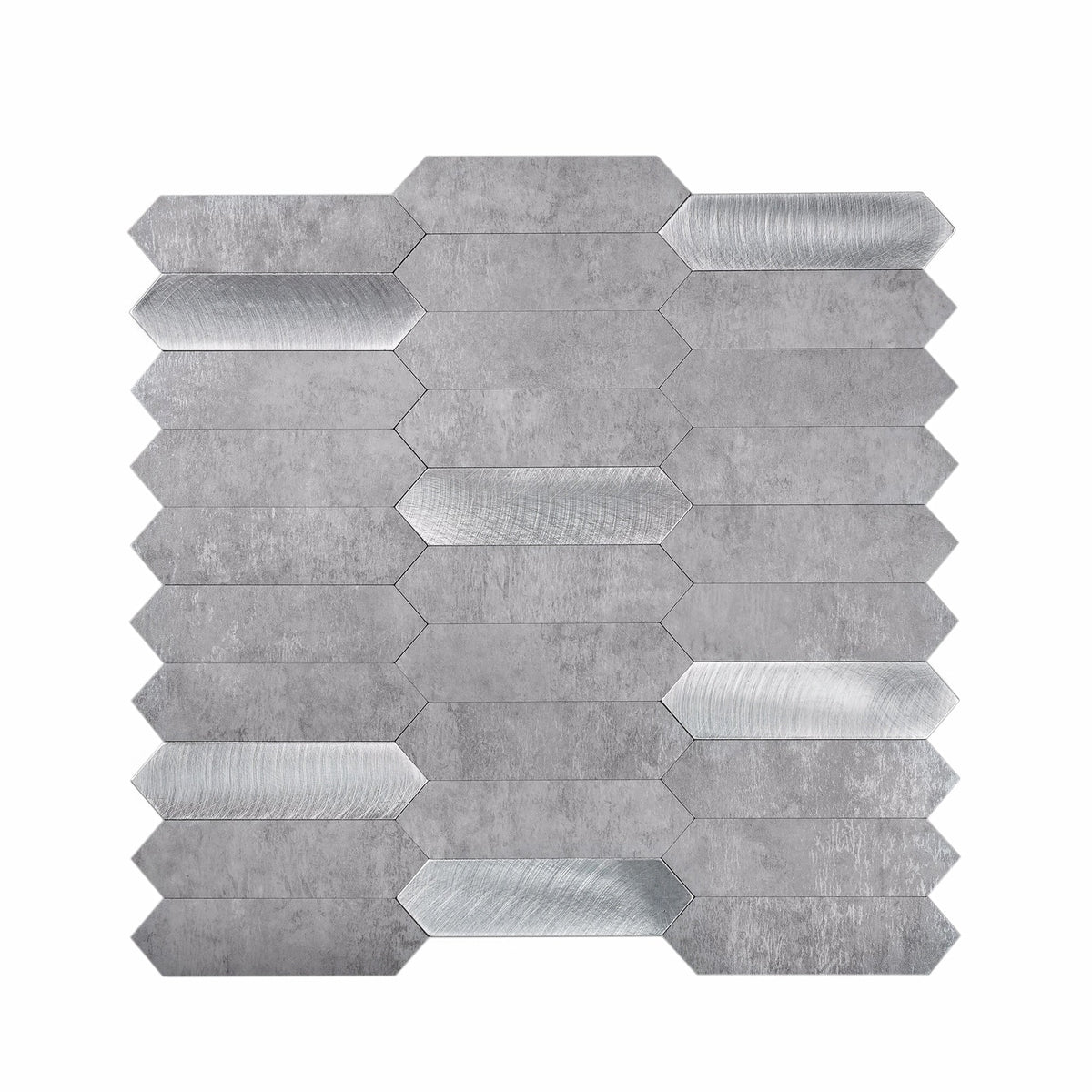 Apollo Tile Brisk Gray and Silver 12-in x 12-in Brushed PVC Wood look Peel and stick Wall Tile product image