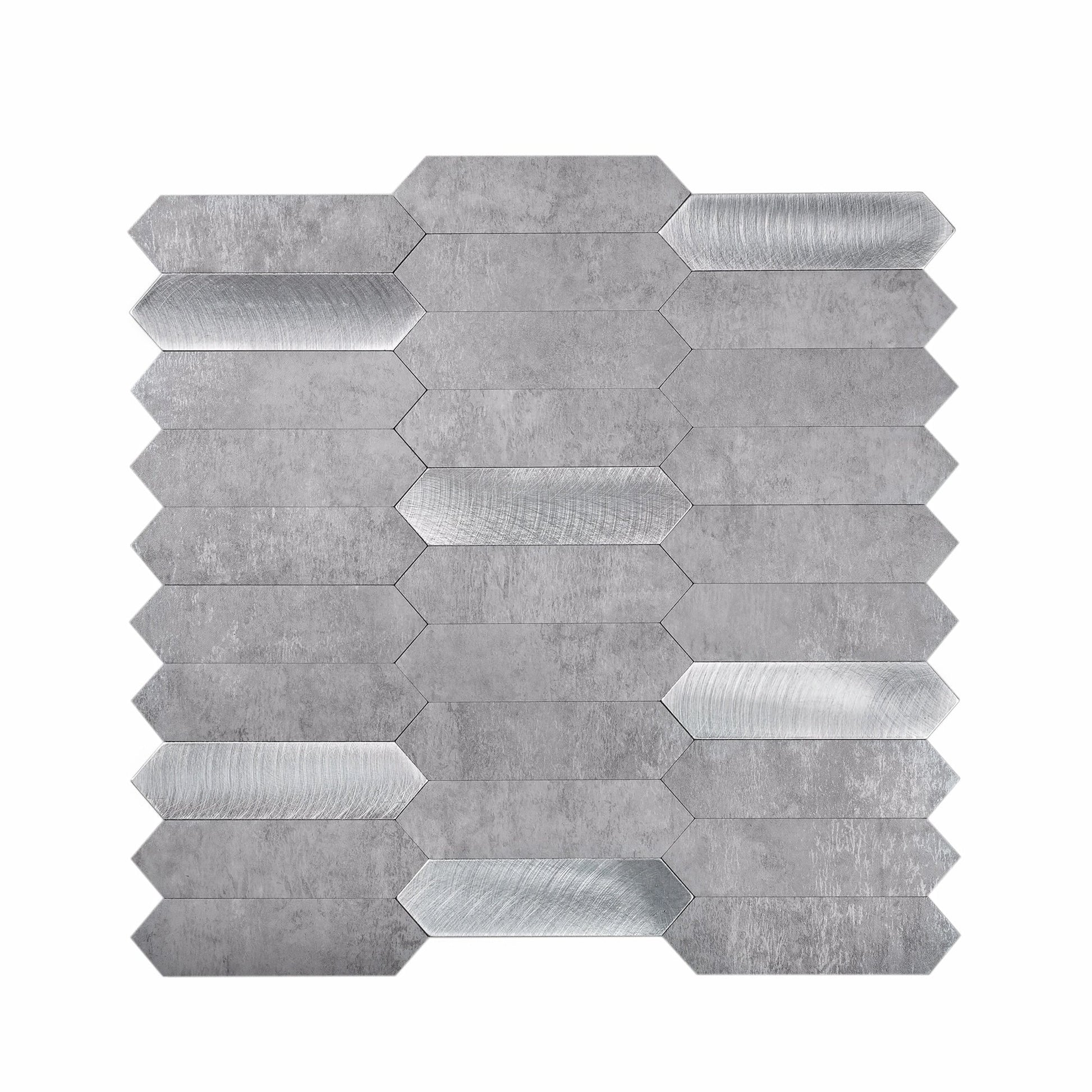 Apollo Tile Brisk Gray and Silver 12-in x 12-in Brushed PVC Wood look Peel and stick Wall Tile product image