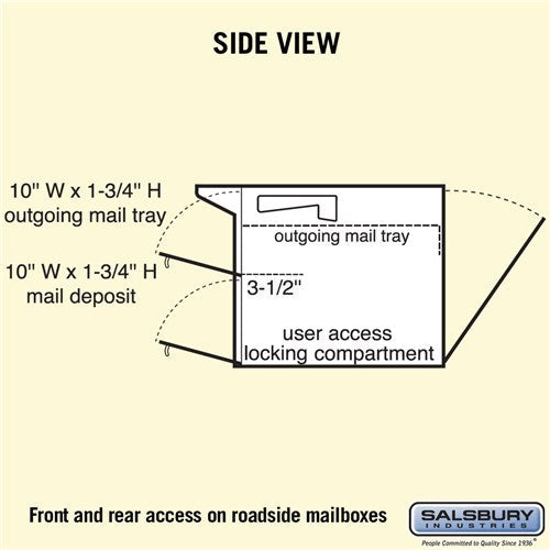 Roadside Mailbox with Locking Doors and Powder-Coated Finish