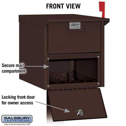 Bronze Roadside Mailbox with Locking Doors and USPS Approval