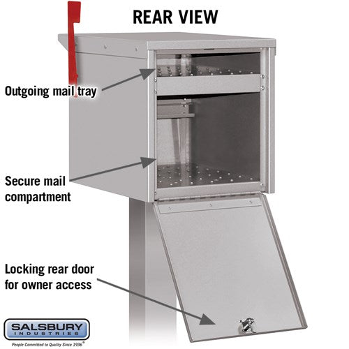 Roadside Mailbox - Silver with Secure Locking Doors and USPS Approval