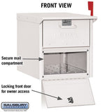 Roadside Mailbox with Secure Locking Doors - White