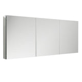 Fresca 59-in x 36-in Surface/Recessed Mount Mirror Mirrored Medicine Cabinet