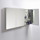 Fresca 59-in x 36-in Surface/Recessed Mount Mirror Mirrored Medicine Cabinet