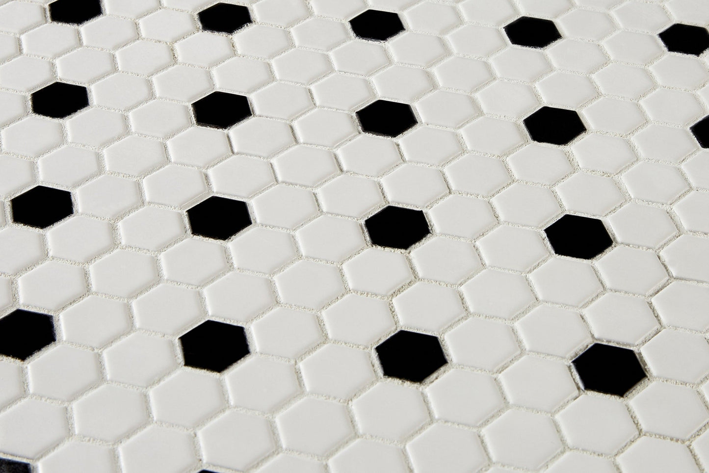Satori Hudson Brilliant White and Black 10-in x 12-in Matte Porcelain Hexagon Mosaic Wall Tile (0.82-sq. ft/ Piece)