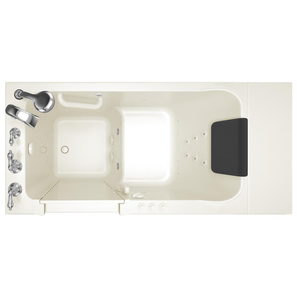Acrylic Luxury 48 in. x 28 in. Left Hand Walk-In Whirlpool and Air Bathtub in Linen - Super Arbor