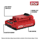 PORTER-CABLE 20V MAX 2.0Ah Lithium-Ion Battery (PCC682L)