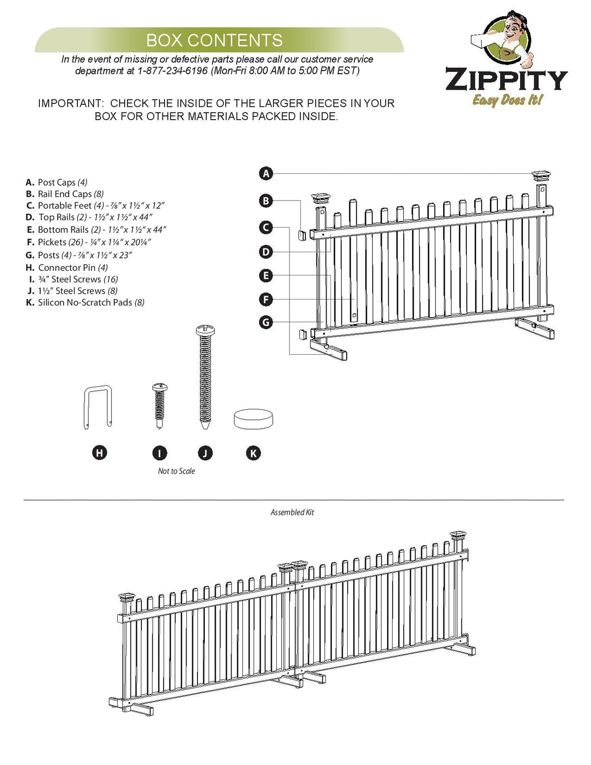 Zippity Outdoor Products Portable Puppy 2 Panels 2-ft H x 3.5-ft W White Privacy Vinyl Flat-top Fence Panel (Unassembled)