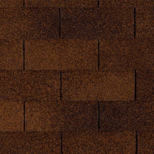 TAMKO Glass-Seal 3-Tab Asphalt Shingles, Rustic Hickory — 36 in x 12-1/4 in, 5-1/8 in Exposure, 100 Sq Ft Coverage