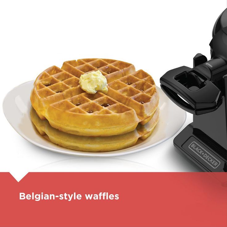 2-Waffle Black Flip Belgian Waffle Maker