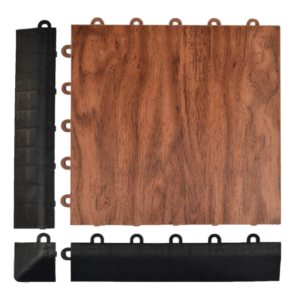 Greatmats 2.375-in W x 12-in L x 0.625-in T Interlocking Vinyl/Plastic Gym Floor Tile (1.2-sq ft) (8-Pack)
