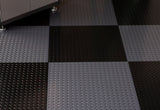 G-Floor RaceDay Diamond Tread Slate Grey 24 in. x 24 in. Peel-and-Stick Polyvinyl Tile, 40 sq. ft. per Case