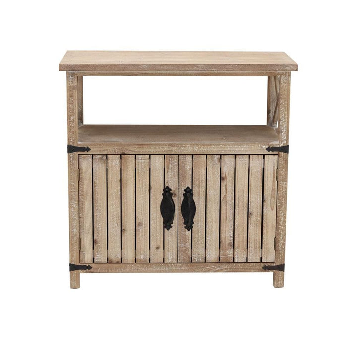 Parisloft Natural Wood Color Country Wood Media Cabinet