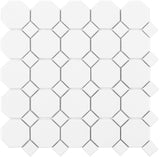 Satori Hudson Brilliant White Bistro 12-in x 12-in Matte Porcelain Hexagon Wall Tile (0.91-sq ft per Piece)