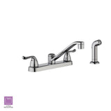 Constructor 2-Handle Standard Kitchen Faucet with Side Sprayer in Chrome - Super Arbor