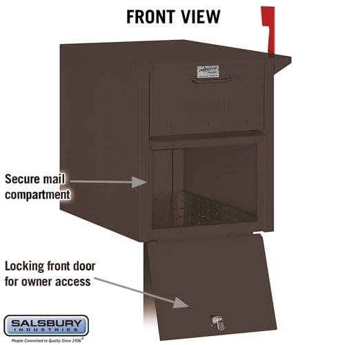 Bronze Mail Chest with Secure Locking Doors and USPS Approval