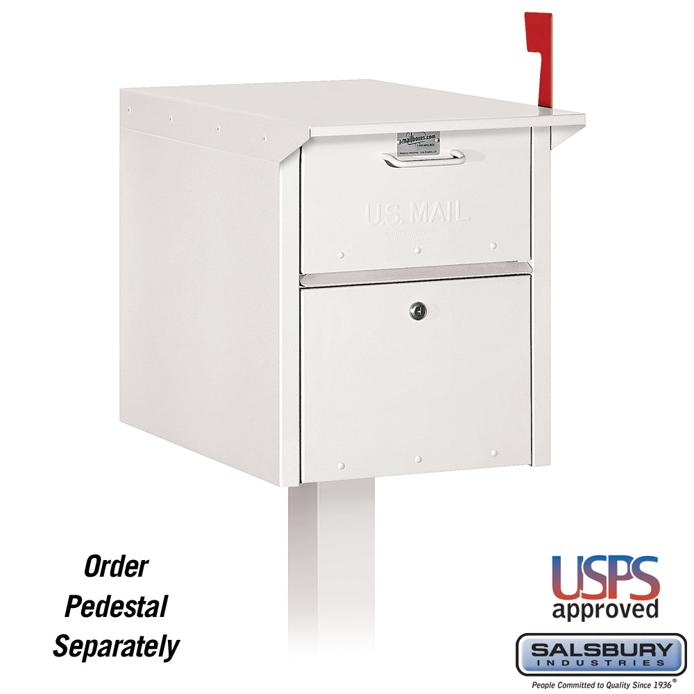 White Mail Chest with Secure Locking Doors and USPS Approval