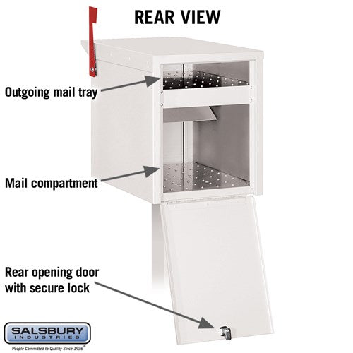 White Mail Chest with Secure Locking Doors and USPS Approval