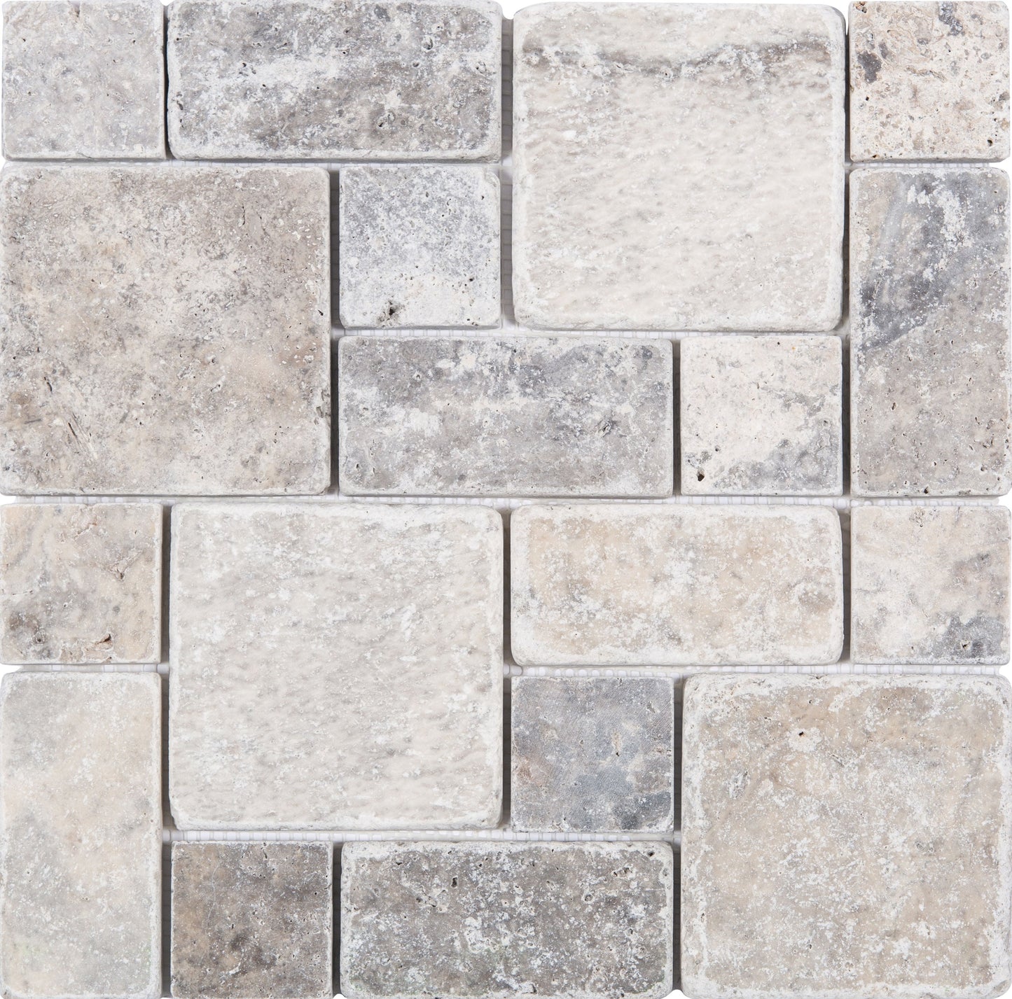Satori Silver Crescent 12-in x 12-in Honed Natural Stone Look Mosaic Wall Tile (1-sq. ft/ Piece)