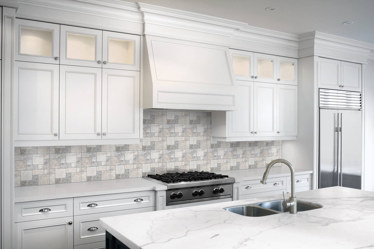 Satori Silver Crescent 12-in x 12-in Honed Natural Stone Look Mosaic Wall Tile (1-sq. ft/ Piece)