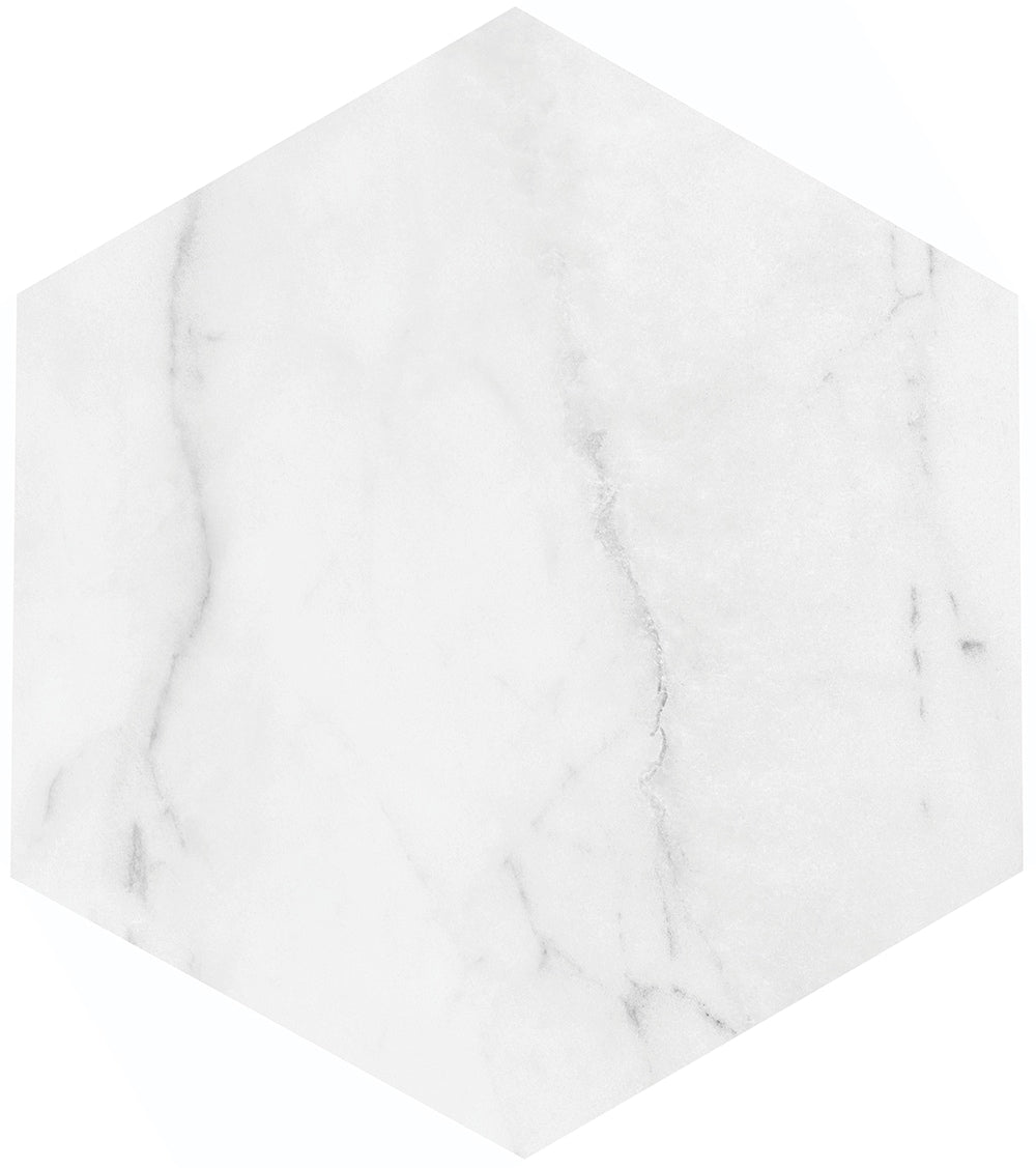 Satori Regent Carrara Nevoso 8-in x 10-in Matte Porcelain Hexagon Floor and Wall Tile (0.44-sq. ft/ Piece)