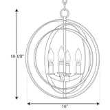 Progress Lighting Equinox 4-Light Antique Bronze Transitional Chandelier, 16-in W x 18.375-in H