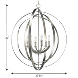 Progress Lighting Equinox 6-Light Gray Transitional Chandelier