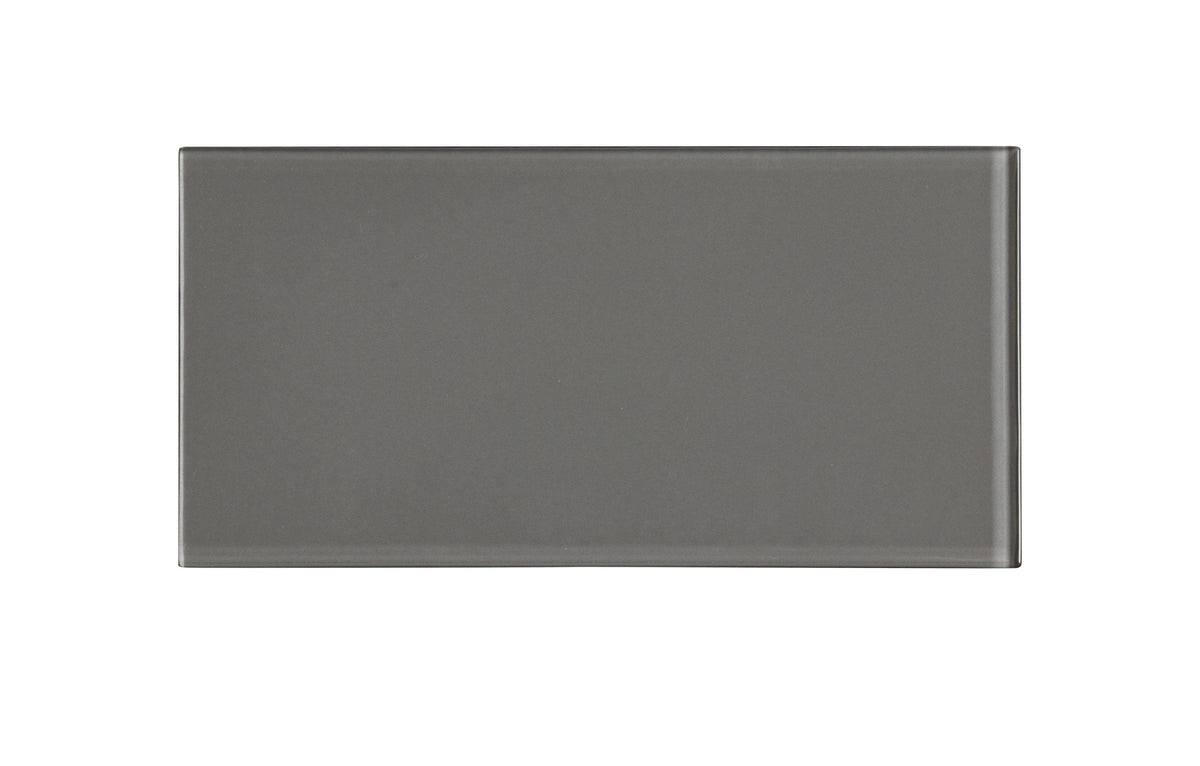 WS Tiles EZ-Tach Dark Gray 3-in x 6-in Polished Glass Peel and stick Wall Tile product image