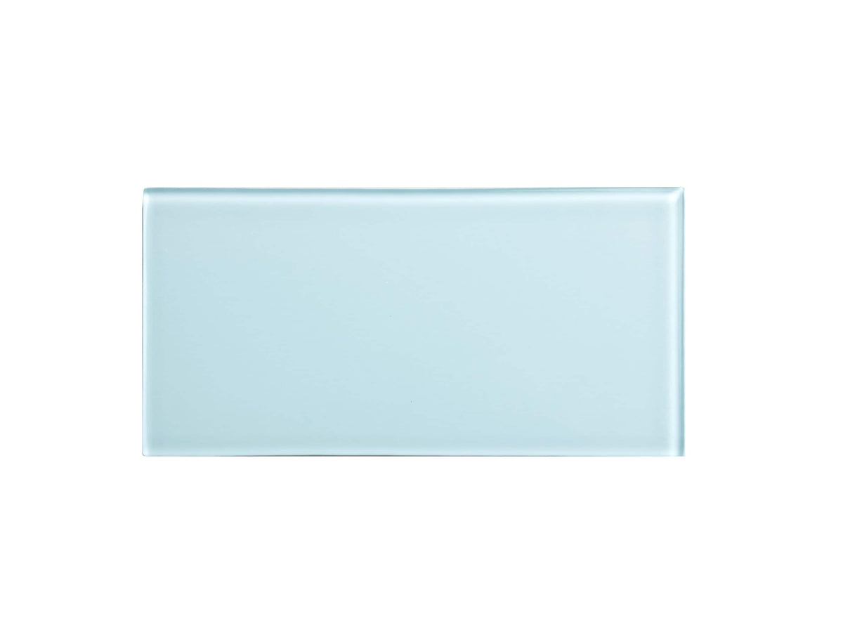 WS Tiles EZ-Tach Baby Blue 3-in x 6-in Polished Glass Peel and stick Wall Tile product image