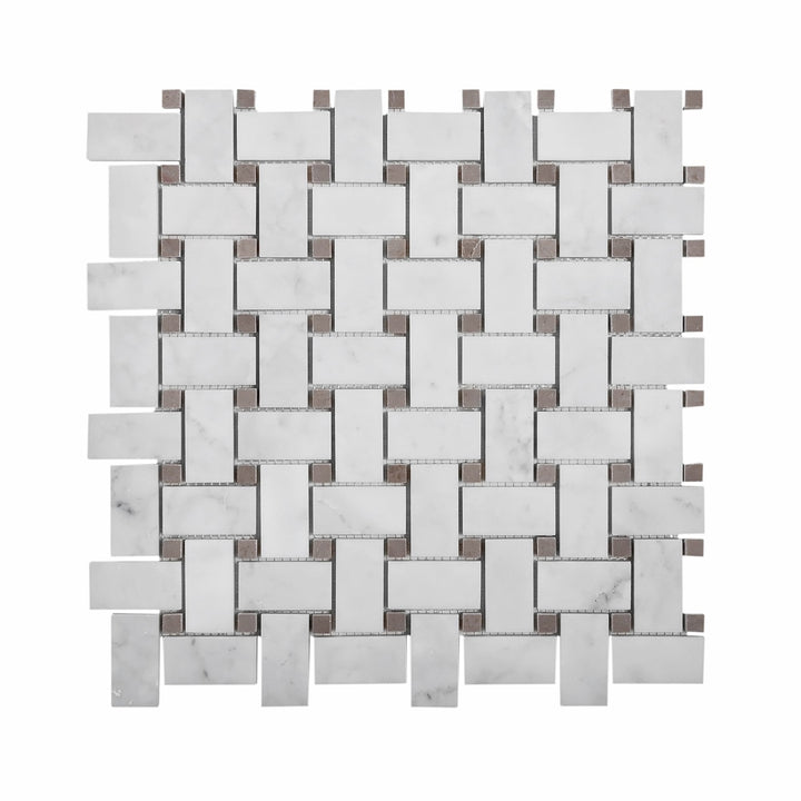 Apollo Tile (Sample) White, Beige 4-in x 4-in Polished Marble Floor and Wall Tile