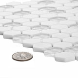 Apollo Tile White 12-in x 12-in Polished Recycled Glass Honeycomb Patterned Floor and Wall Tile (4.92-sq. ft/ Carton)