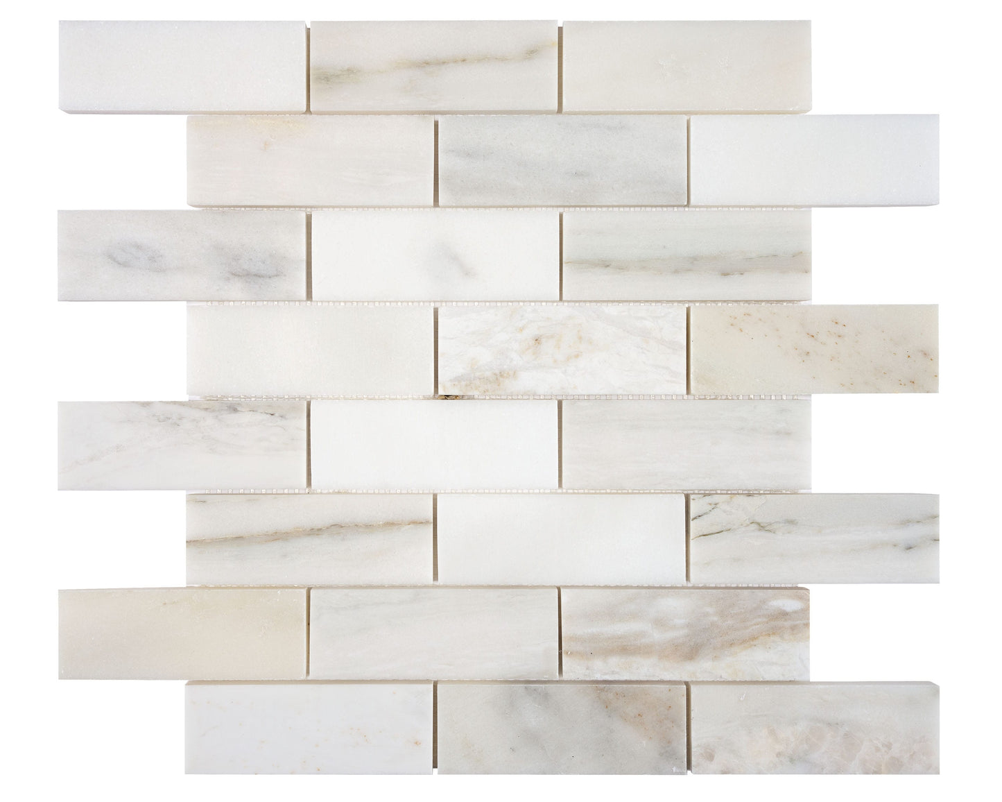 Satori Bianco Perla 12-in x 12-in Polished Natural Stone Look Mosaic Floor and Wall Tile (0.98-sq. ft/ Piece)