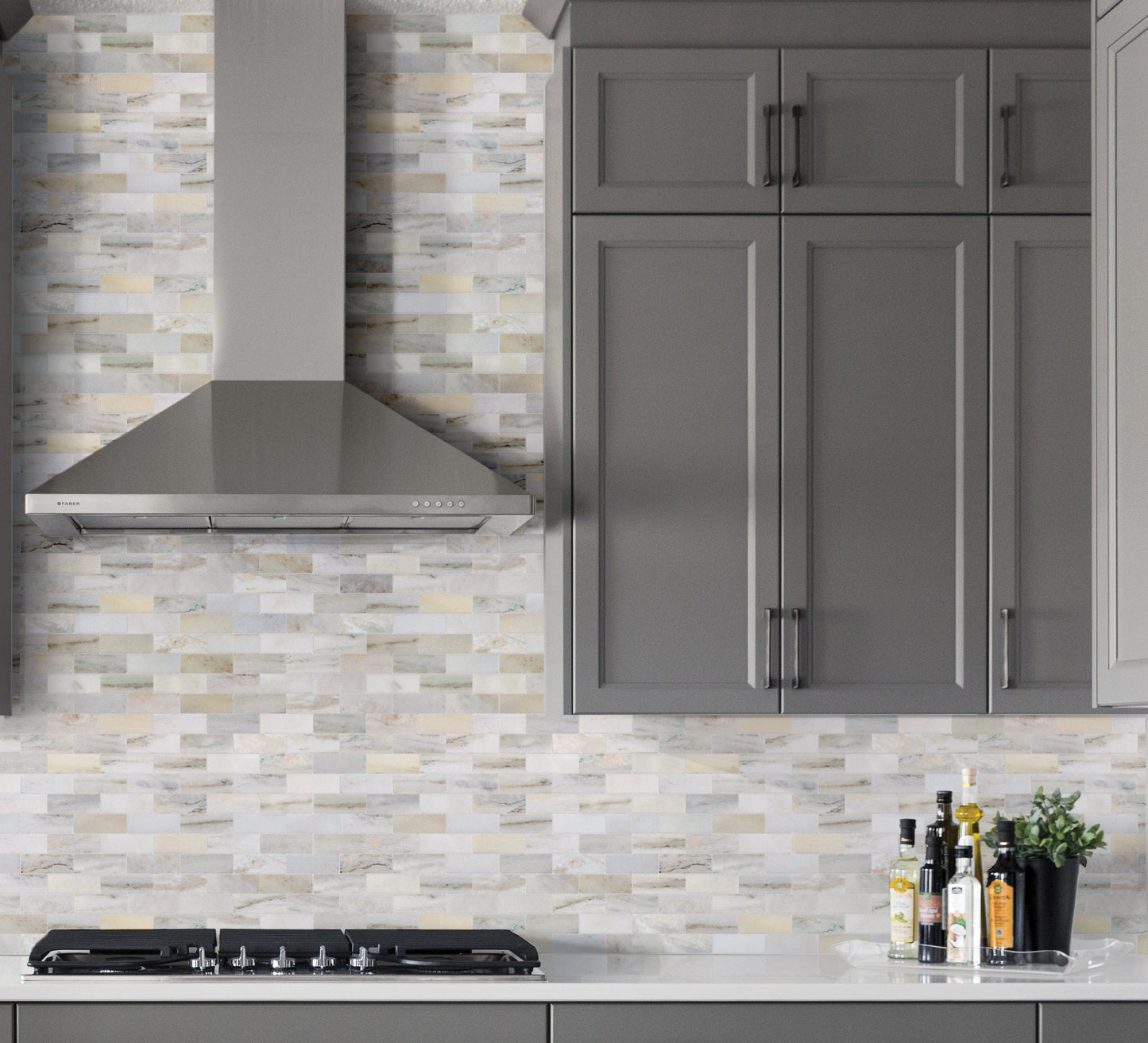 Satori Bianco Perla 12-in x 12-in Polished Natural Stone Look Mosaic Floor and Wall Tile (0.98-sq. ft/ Piece)
